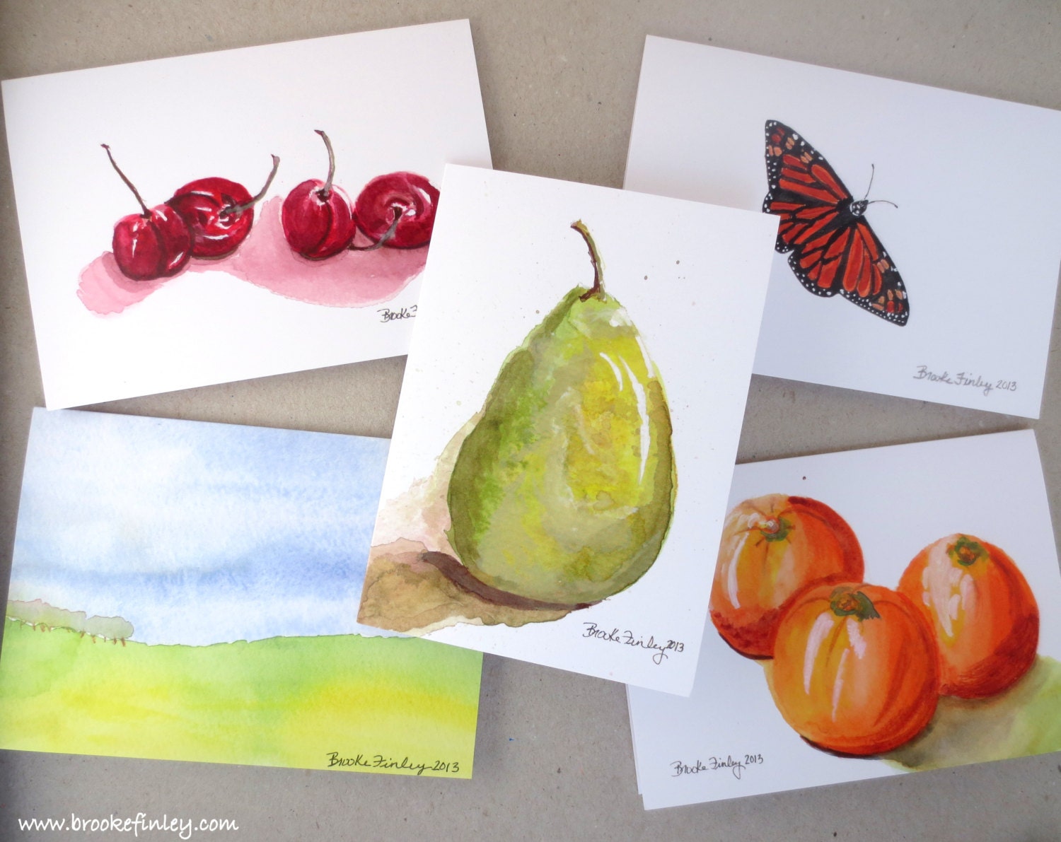 Watercolor Note Cards Blank Note Card Set by BrookeFinleyFineArt