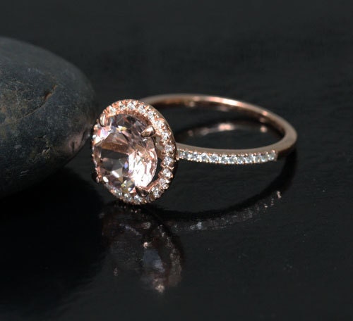 Pink Morganite Engagement Ring in 14k Rose Gold Morganite