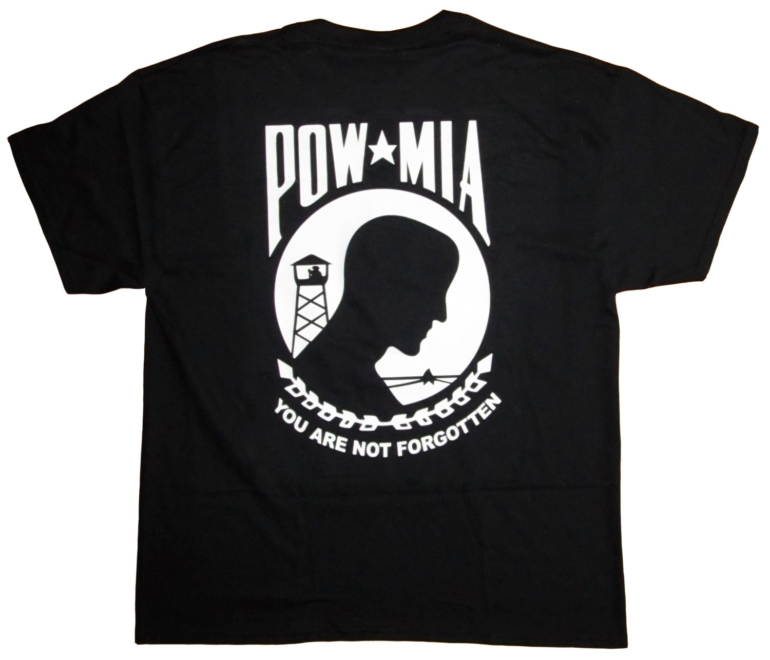 POW MIA Black T-Shirt RD-Shirts047