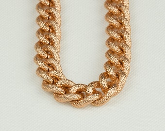 Rose Gold Chain, Chunky Chain, Aluminum Texture Chain, 18x14mm, Thread Dia. in 4mm, Open Link Chain, Pkg of 1m(1.1 yards.), N08Y.RG04.L1M