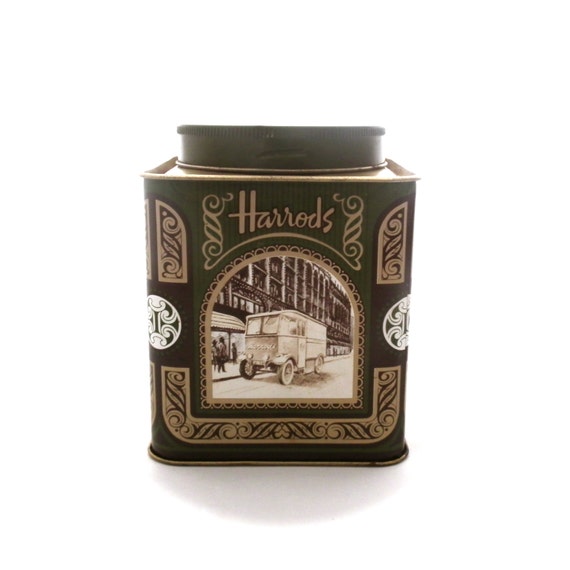 Vintage Harrods Tea Tin Tea Canister Harrods by TwoTimeVintage
