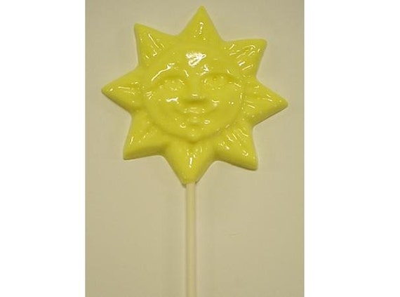 1 dz Hard Candy Sun Shaped Lollipop Party Favors w/ Personalized Back