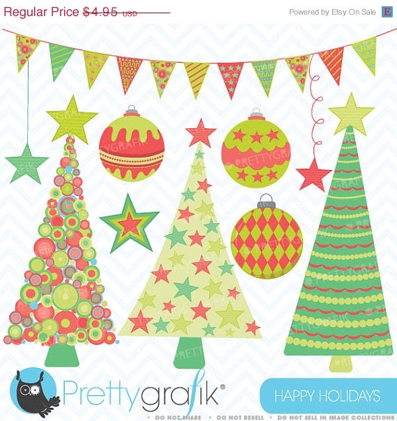40% OFF SALE Holiday christmas clipart, commercial use, vector graphics, digital clip art, digital images - CL399 Il_570xn