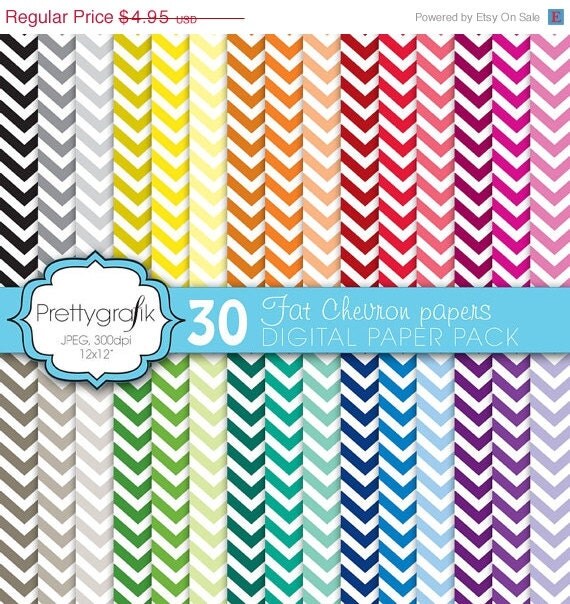 40% OFF SALE fat chevron digital paper, commercial use, scrapbook papers, background - PS585 Il_570xn