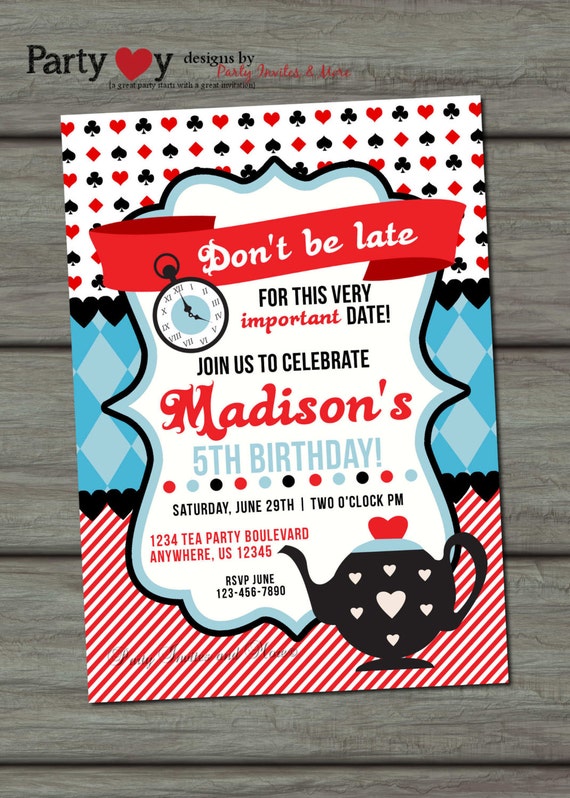 Mad Hatter Birthday Invitations 7