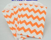 Orange Chevron MINI Favor Bags (2.75x4): Mini Paper Treat Bags, Utensil Bags, boutique or bakery bag,DIY Favors (set of 12) Il_170x135