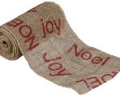 NOEL Burlap Ribbon, Christmas Ribbon, Burlap Ribbon, Red Burlap, Rustic Country Christmas Decor, 6" x 10 yards Il_170x135