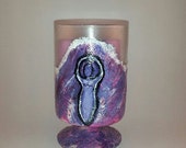 Purple stone pattern candle holder with goddess symbol