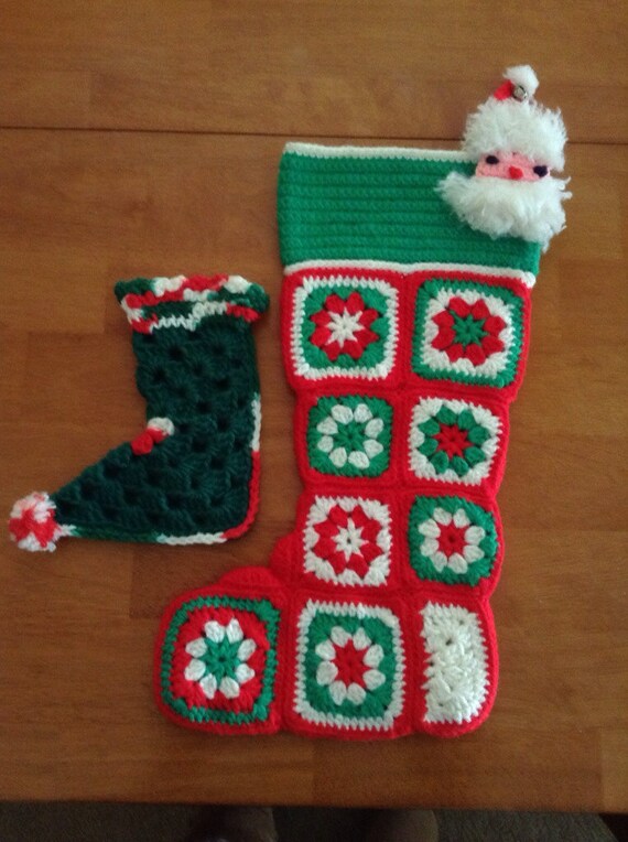 Vintage Crocheted Christmas Stockings by PeaceLoveandOPP on Etsy