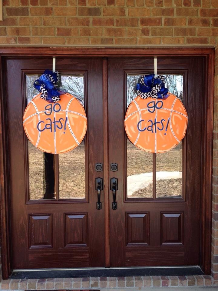 Custom Basketball Door Hanger Kentucky Wildcats Sports Decor