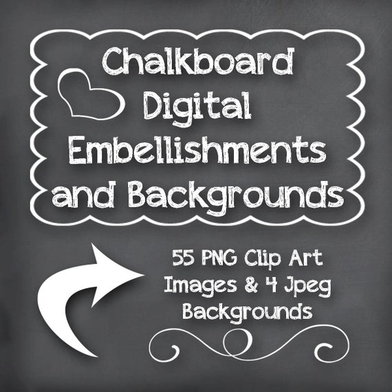 Chalkboard Embellishments and Backgrounds PNG Clip Art and