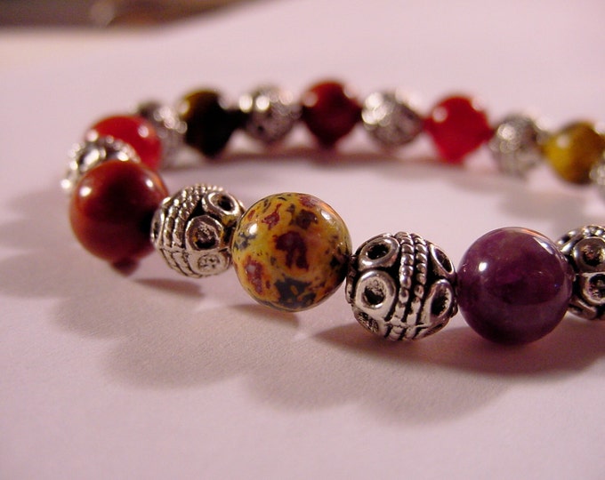 Chakra Bracelet , 7 Chakra Semi Precious Stone Bracelet, Harmony, Reiki Jewelry, Gift Idea, Free Shipping