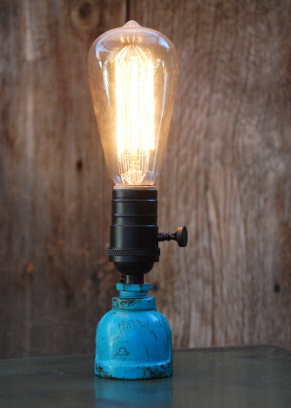 handmade rustic industrial table lamp by studiosixtyeight on Etsy