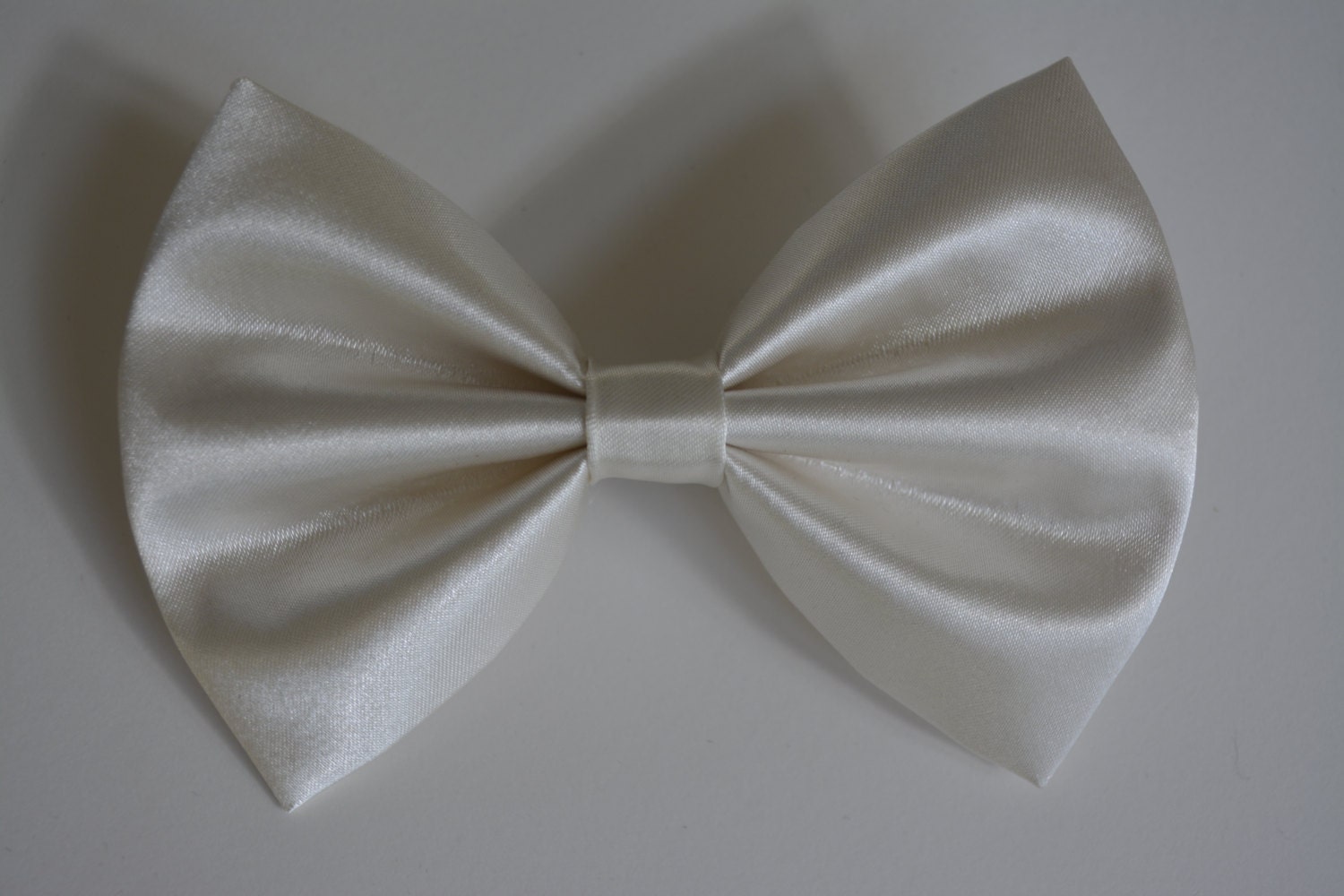 Hair Bow Ivory Satin Fabric Hair Bow for Women Kids and