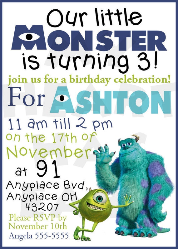 Monsters Inc Invitations 4