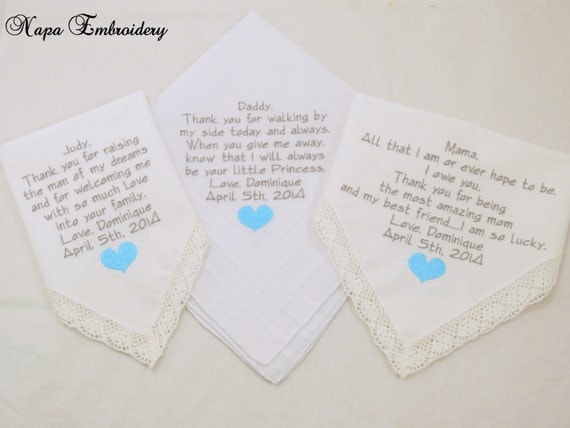 Wedding gifts for family of the Bride Embroidered Wedding ...