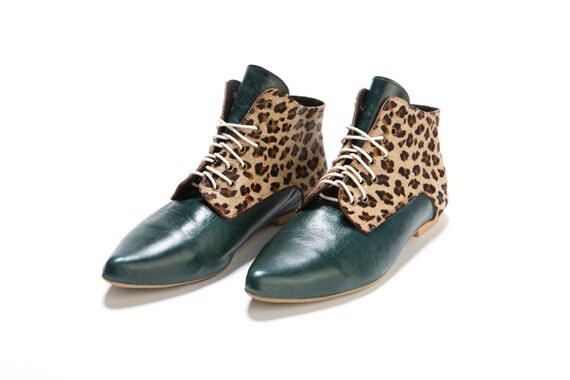 green leopard shoes