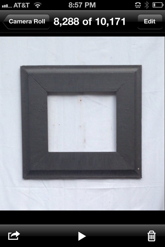 Grey .charcoal picture frame. wall decor. by ShopSweetlySalvaged