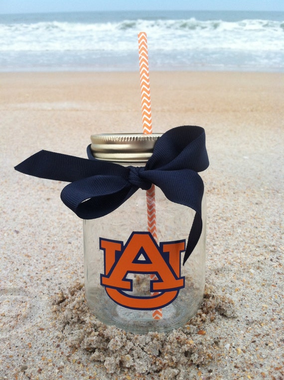 Auburn Tigers Personalized Mason Jar Cup w/ by