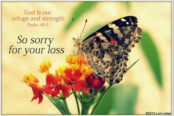 Items similar to Sympathy Card So Sorry For Your Loss, God ...