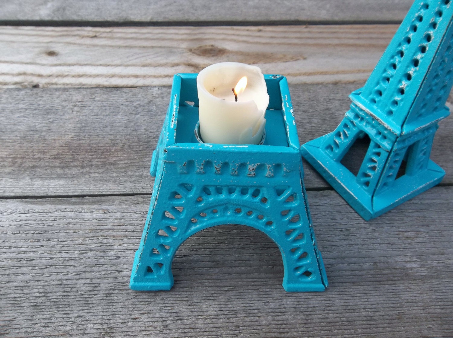 Cast Iron Large Eiffel Tower Candle Holder Romantic Home Decor