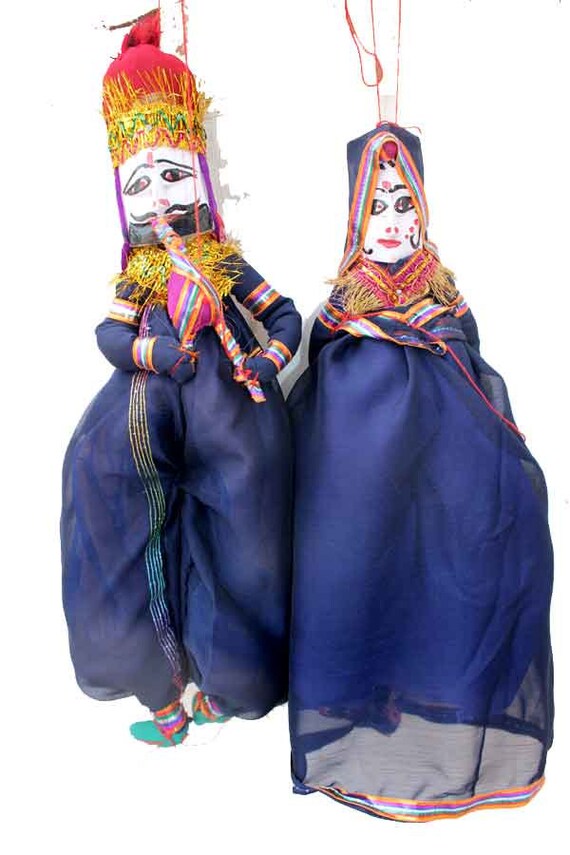 Indian rajasthani hand made dancing hand puppet locally call kahtputli ...