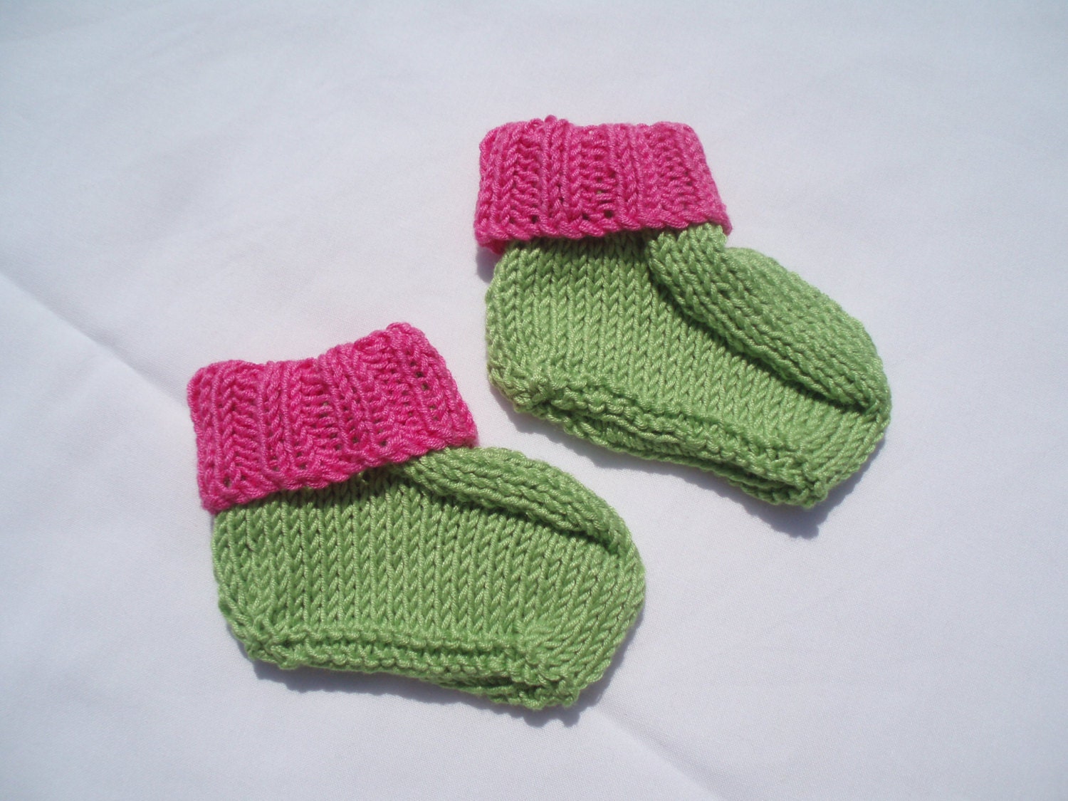 Hand knitted lightweight booties - range of sizes to fit 0-6 months