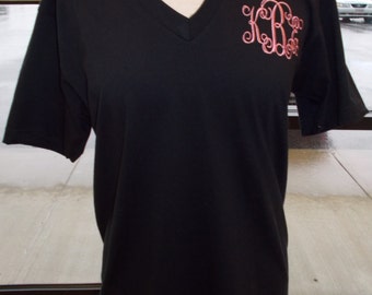 v neck monogram shirt