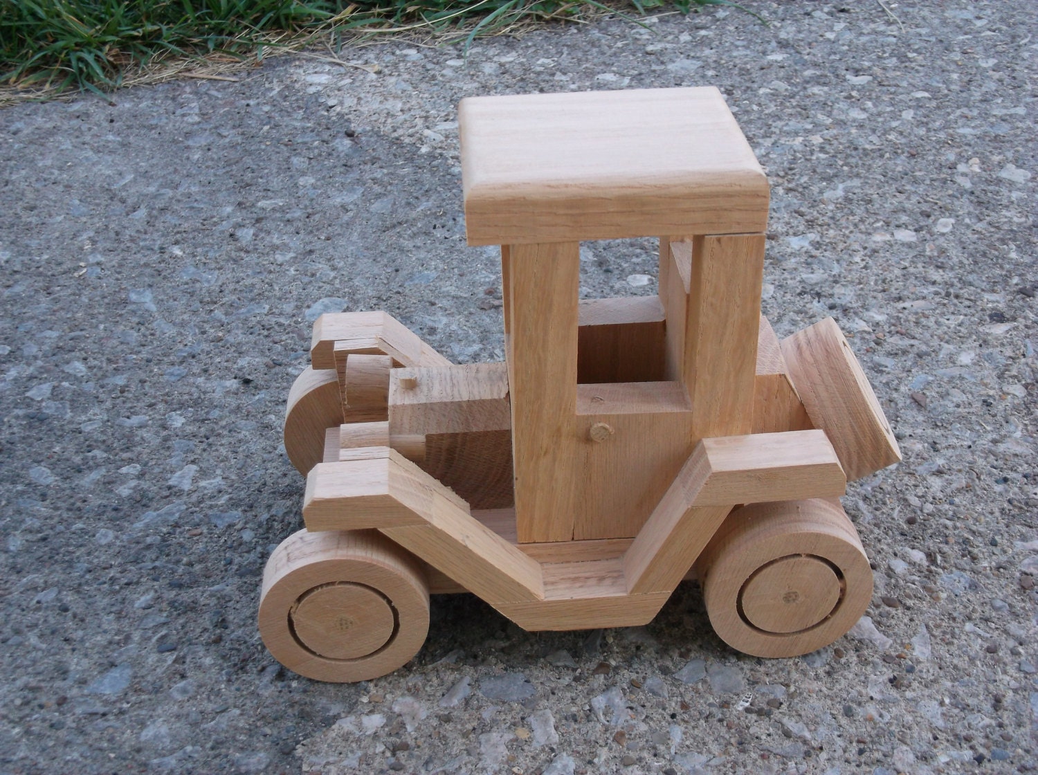 Homemade Old time wooden box shaped toy car by ShopOnTheBigCorner