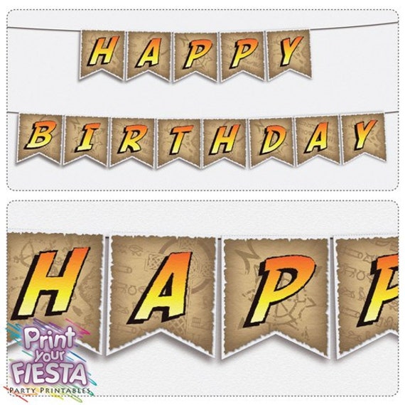 Print Your Fiesta printable banner - Treasure Hunt banner - SALE - Free shipping Il_570xn