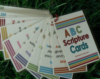 Abc Scripture Cards Set 2 Abc Bible Verses Polka Dot