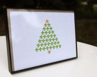 Fleur de Lis Christmas Tree Holiday Card