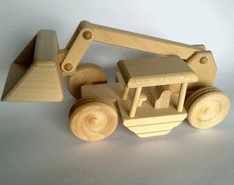 10% OFF Handmade Wooden Excavator, Eco friendly Organic Toy - made in Poland