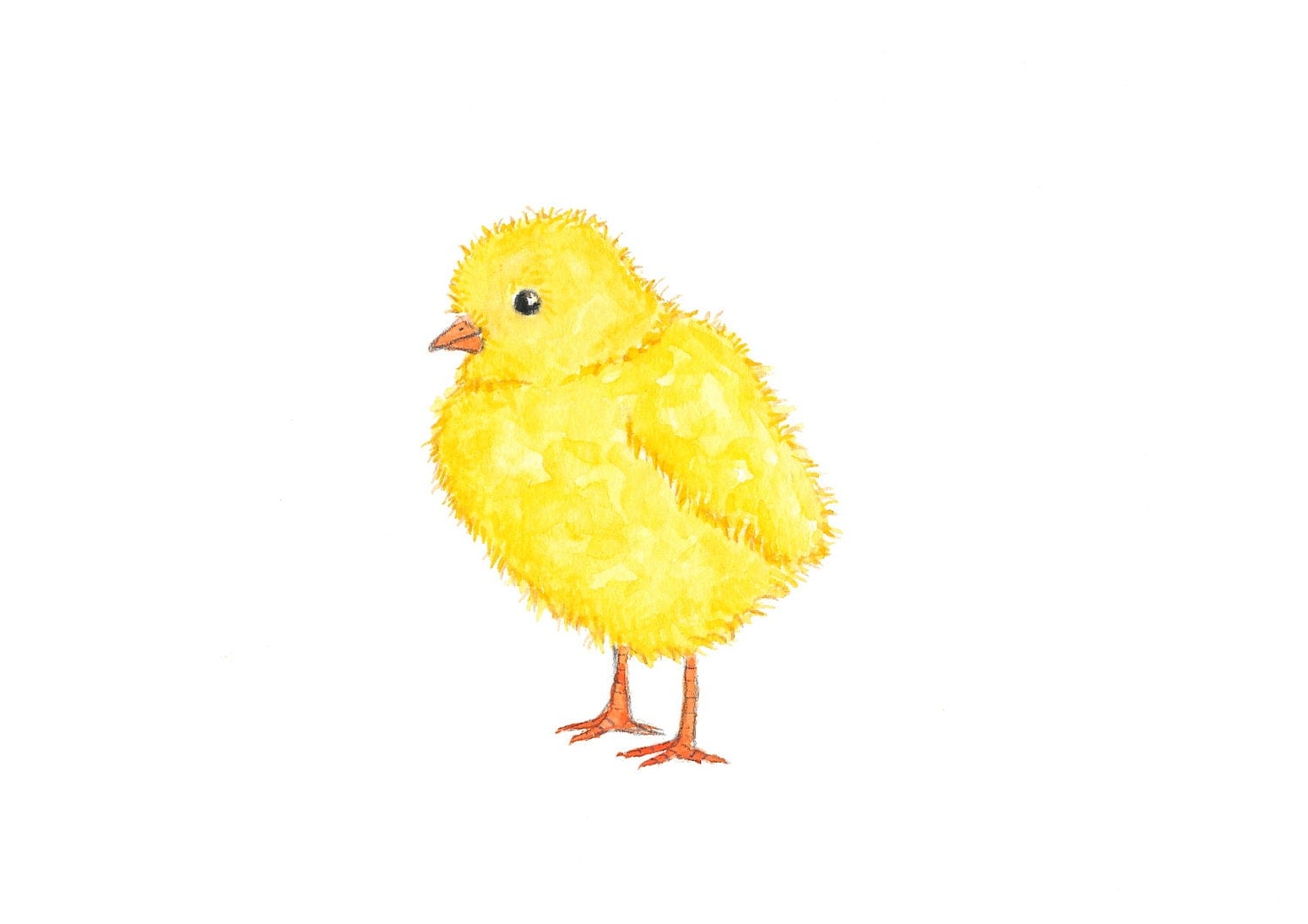 Baby Chick Original Watercolor Painting Kids Wall Art