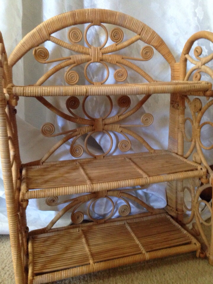 Vintage Rattan or Wicker Shelf