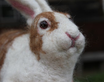 Needle felted spotty Rabbit or Bunny.