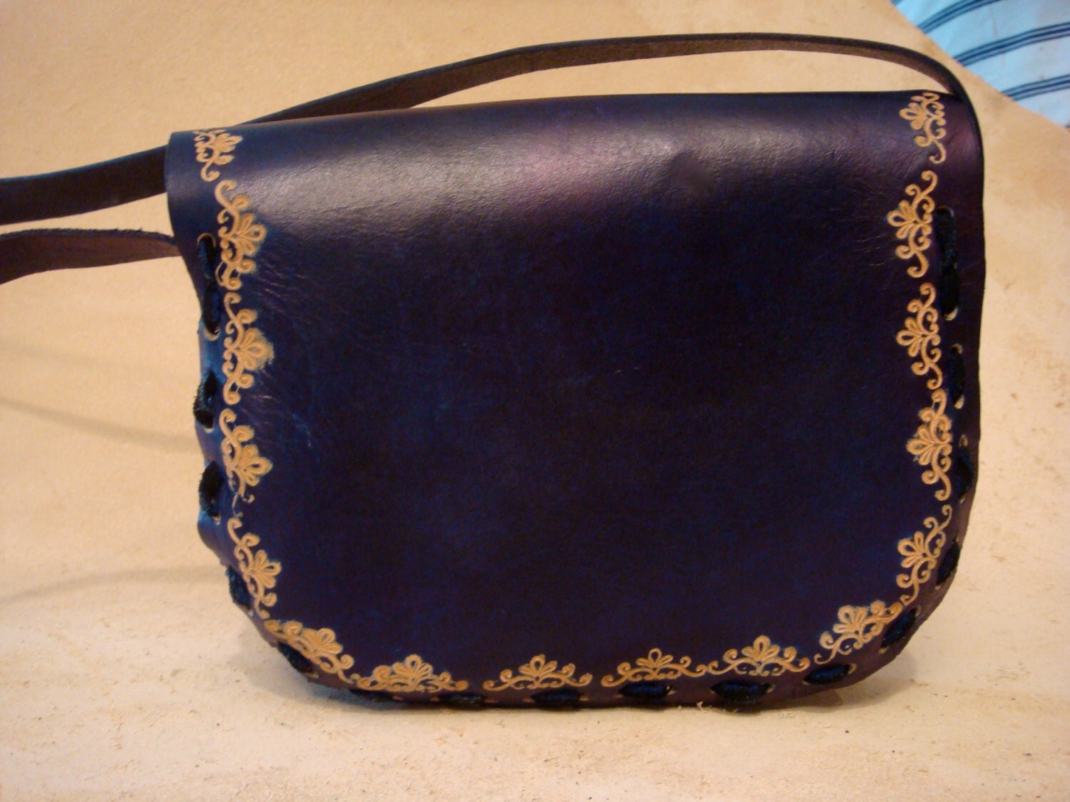 tooled crossbody purse