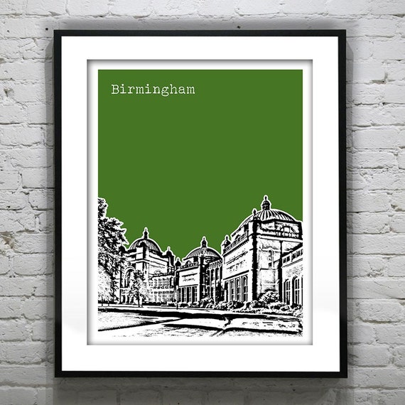 Birmingham England Art Print Skyline Poster Birmingham