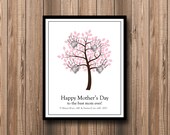 Mother's Day Gift Children's Handprint Finger Paint Tree Mother's Day Teacher Grandmother Gift - Personalized Poster Il_170x135