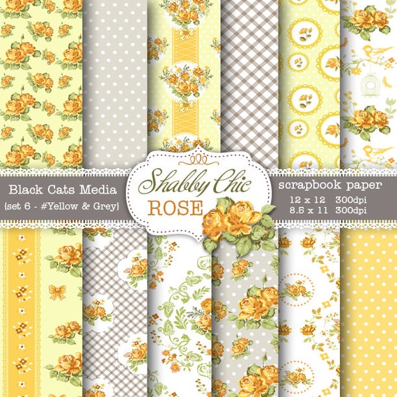 yellow shabby chic digital paper 12 x 12 in and 8 5x11 in yellow shabby chic digital paper 12 x 12 in and 8 5x11 in
