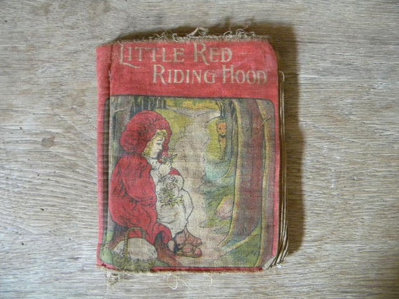 little red riding hood. antique cloth rag book. by CubbiesRoom