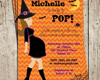 Halloween Baby Shower Digital Printable Invitation