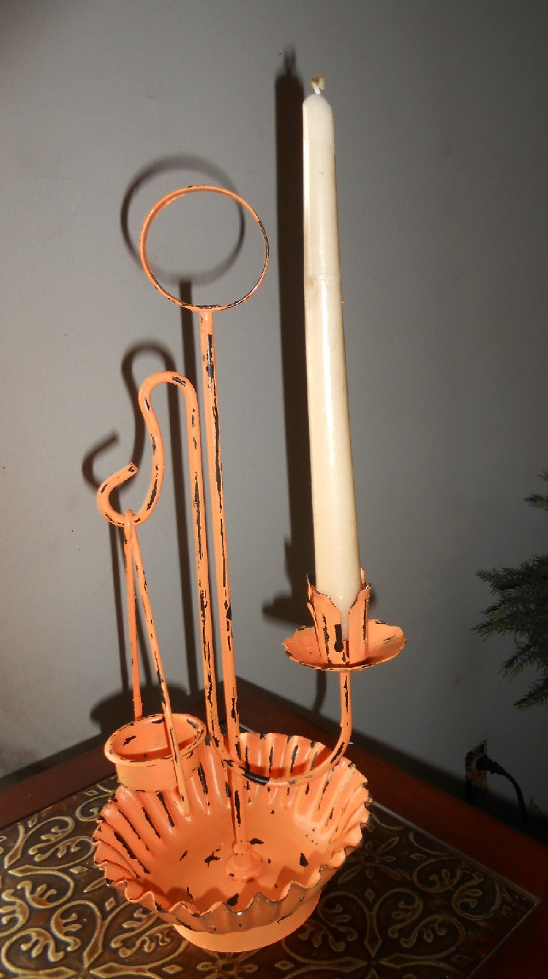 Vintage Distressed Metal Candle Holder Haute Juice