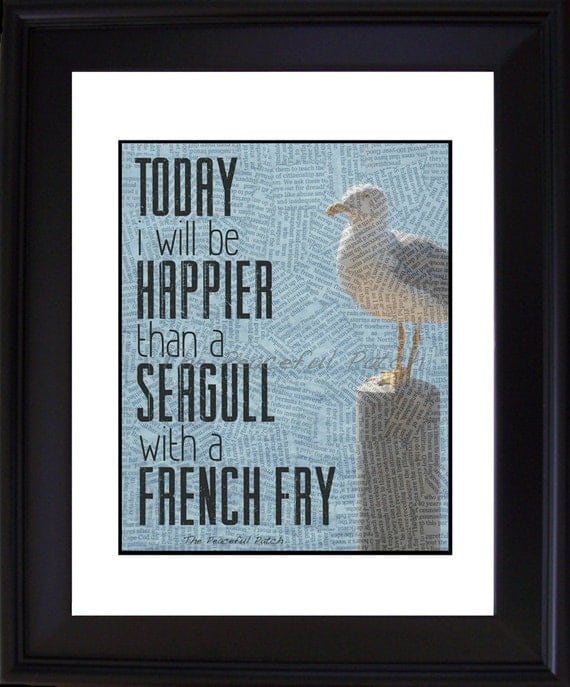 Items similar to Happier Than a Seagull With a French Fry - Original ...