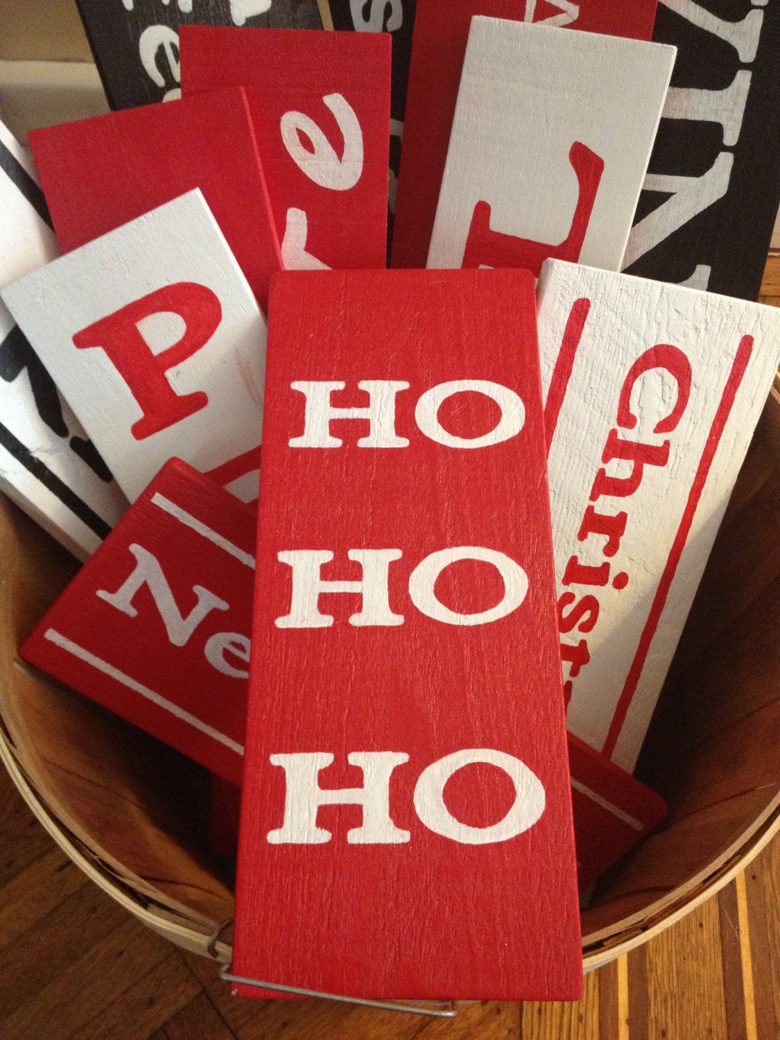 Ho Ho Ho Christmas Hand Painted wood Sign