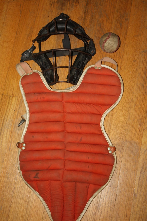 Vintage Lot Spalding Baseball Chest Protector and Mask