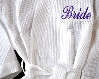 Bride Robe Bridesmaid Robes Bridesmaid Gift Monogram Robe Monogram Waffle Robe Kimono Bridal Party Robe Personalized Bridesmaids Gift Robes