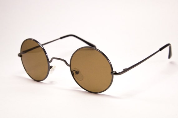 Early 90s round metal sunglasses brown real glass by summershades