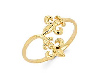 14k Fleur De lis Ring, Fleur de lis ring, Fleur de lis jewelry, Gold Fleur de lis, 14k Fleur de lis, Dainty Jewelry