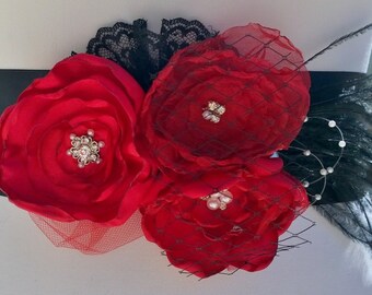 Scarlet Red and Black Wedding Sash- Red Bridal Sash- Black Wedding Belt- Red Sash-Bridal Accessories- Bridal Sash, Bride Belt, Red Wedding